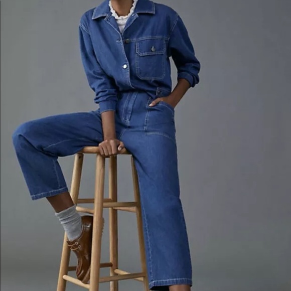 Anthropologie | AYA DENIM UTILITY JUMPSUIT | Sz S - Picture 4 of 11